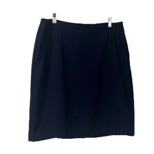 Villager Classic Pencil Skirt Pockets A-line Lined Navy Blue Women’s Size 14